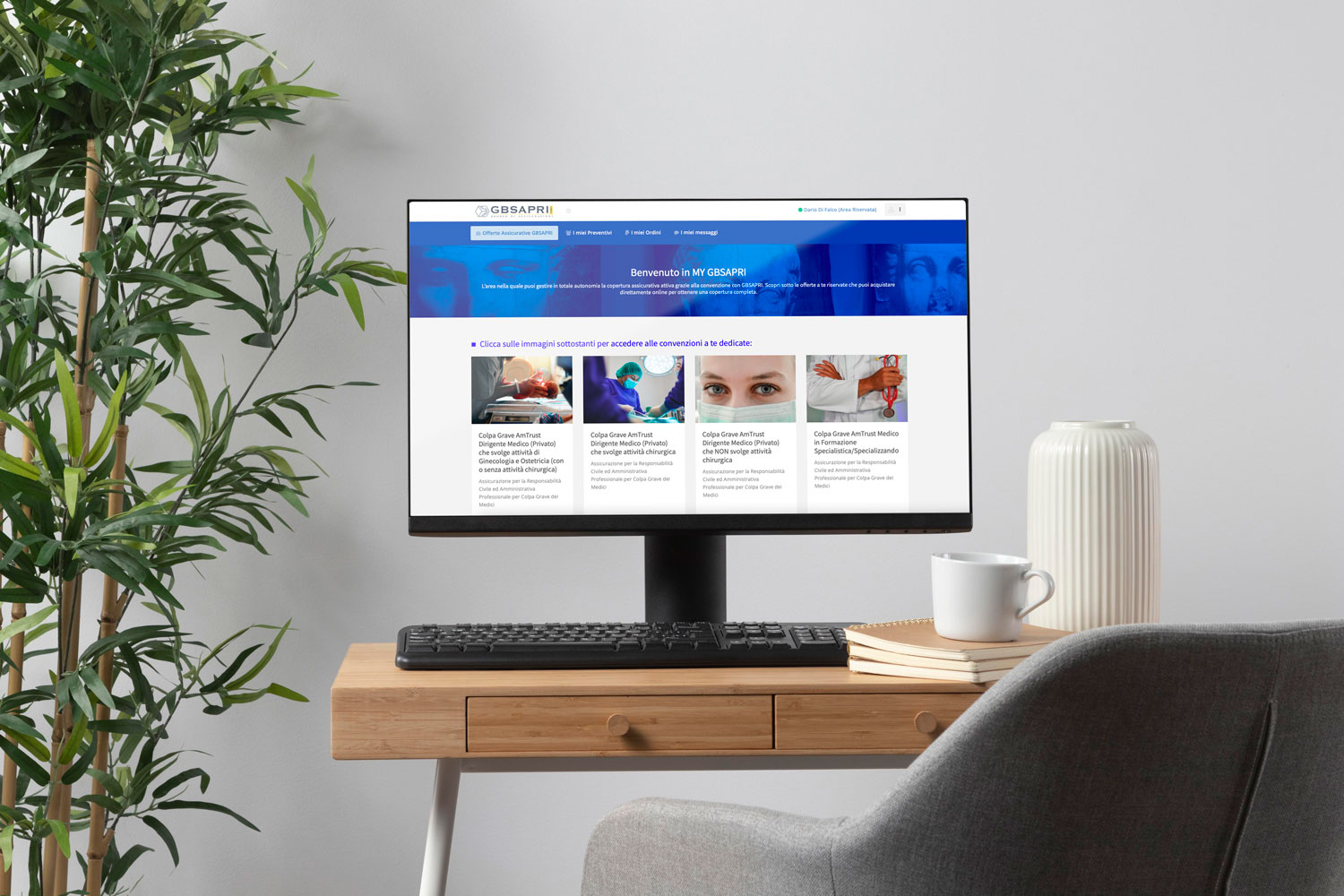 Mockup della piattaforma affinity gbsapri