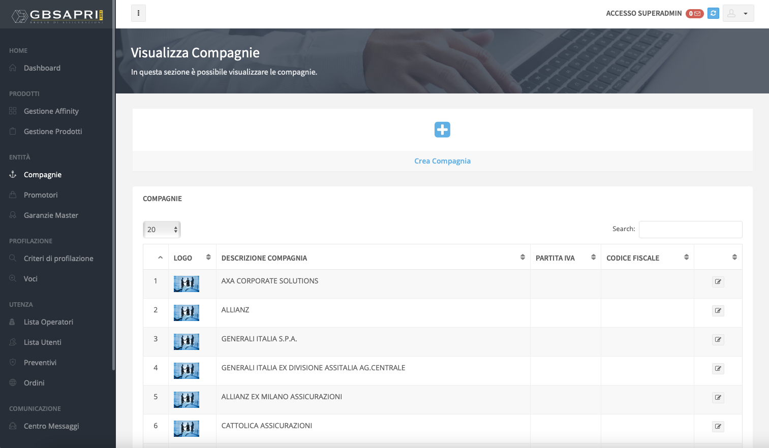 Pagina "Compagine" Affinity GBSapri