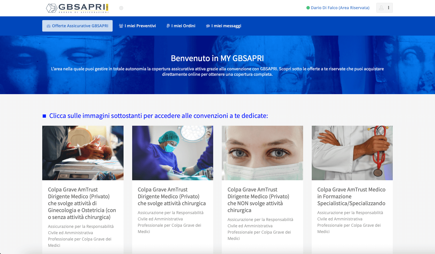 Pagina di atterraggio Affinity GBSapri