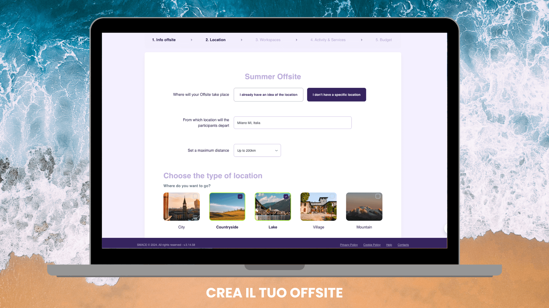 Creazione offsite con la piattaforma SMACE
